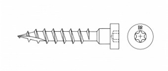 Саморез для перфорации 5x60 б.ц. torx(200 шт)