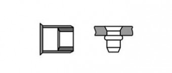 Заклепка гаечная M10x1,5 RH-A ж.ц., уменьш. фл. (насечка) вытяжная. L=20,0мм, D цил=12,7