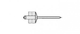 Заклепка вытяжная 4,8х 18х16 комбинир., ал/сталь,увел. фл. оц.